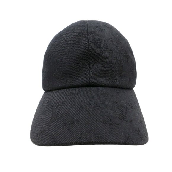 Authentic LOUIS VUITTON Newsboy Essential Cap Size:58 Hat Black Cotton #36632477 - Picture 9 of 16